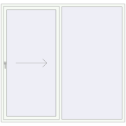 PATIO DOOR REHAU BRILLANT DESIGN 2200x2100 mm RAL 9016 Traffic white two-sided