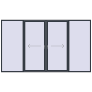 Sliding patio doors 3800x2200 mm PATIO DOOR REHAU BRILLANT DESIGN ANTHRACITE_GREY_STRUKTURAL two-sided