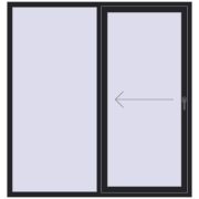 Przesuwane drzwi tarasowe 1750x1850 mm PATIO DOOR REHAU SYNEGO BLACK_ULTI-MATT dwustronny