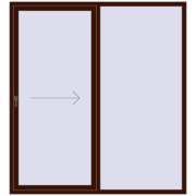 Sliding patio doors 1970x2140 mm PATIO DOOR REHAU BRILLANT DESIGN BLACK_CHERRY two-sided