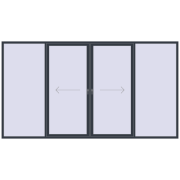 PATIO DOOR REHAU BRILLANT DESIGN 4000x2200 mm ANTHRACITE_GREY_STRUKTURAL two-sided