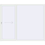 PATIO DOOR REHAU BRILLANT DESIGN 2800x2300 mm RAL 9016 Traffic white dwustronny