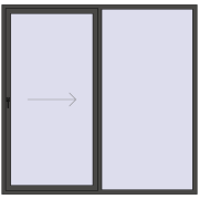 PATIO DOOR REHAU SYNEGO 2220x2150 mm BASALT_GREY two-sided