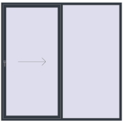 PATIO DOOR REHAU SYNEGO 2400x2350 mm ANTHRACITE_GREY_STRUKTURAL two-sided