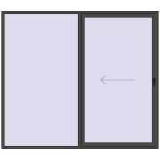PATIO DOOR REHAU BRILLANT DESIGN 2500x2200 mm BASALT_GREY two-sided