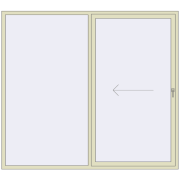 PATIO DOOR REHAU SYNEGO 2400x2150 mm PEARL_WHITE_BEIGE_52L-2 two-sided