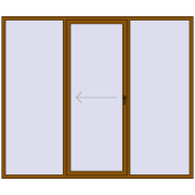 Sliding patio doors 2600x2200 mm PATIO DOOR REHAU SYNEGO GOLDEN OAK two-sided