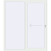 Sliding patio doors 1850x2200 mm REHAU SYNEGO SLIDE RAL 9016 Traffic white two-sided