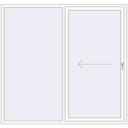 PATIO DOOR REHAU BRILLANT DESIGN 2100x2000 mm RAL 9016 Traffic white two-sided