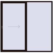 Przesuwane drzwi tarasowe 2400x2350 mm PATIO DOOR REHAU SYNEGO BLACK_BROWN dwustronny