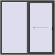 PATIO DOOR REHAU BRILLANT DESIGN 2000x2000 mm BASALT_GREY two-sided