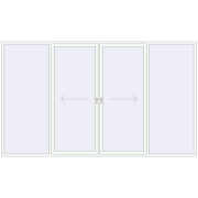 PATIO DOOR REHAU SYNEGO 3900x2300 mm RAL 9016 Traffic white two-sided