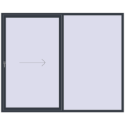 Przesuwane drzwi tarasowe 2600x2100 mm PATIO DOOR REHAU BRILLANT DESIGN ANTHRACITE_GREY_STRUKTURAL dwustronny