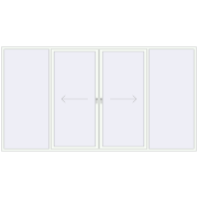 PATIO DOOR REHAU BRILLANT DESIGN 4100x2200 mm RAL 9016 Traffic white two-sided