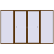 PATIO DOOR REHAU SYNEGO 3400x2200 mm WALNUT two-sided
