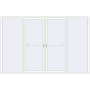 PATIO DOOR REHAU SYNEGO 3300x2125 mm RAL 9016 Traffic white two-sided