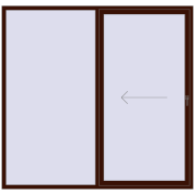 PATIO DOOR REHAU BRILLANT DESIGN 2300x2200 mm BLACK_CHERRY two-sided