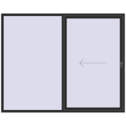 PATIO DOOR REHAU BRILLANT DESIGN 2500x2000 mm BLACK_STRUCTURAL two-sided