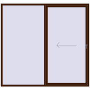 Sliding patio doors 2450x2300 mm REHAU GENEO HST MAHAGON_SAPELI two-sided