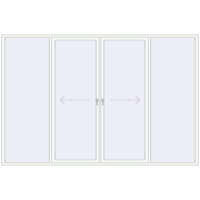 Przesuwane drzwi tarasowe 3600x2400 mm PATIO DOOR REHAU SYNEGO RAL 9016 Traffic white dwustronny