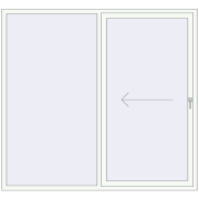 Sliding patio doors 2100x1950 mm PATIO DOOR REHAU BRILLANT DESIGN RAL 9016 Traffic white two-sided