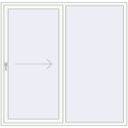 Sliding patio doors 1880x1850 mm PATIO DOOR REHAU BRILLANT DESIGN RAL 9016 Traffic white two-sided