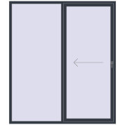 Sliding patio doors 2000x2300 mm REHAU SYNEGO SLIDE ANTHRACITE_GREY_STRUKTURAL two-sided