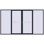 Przesuwane drzwi tarasowe 4000x2300 mm PATIO DOOR REHAU SYNEGO BLACK_COOL_110L-2 dwustronny