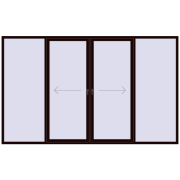 PATIO DOOR REHAU BRILLANT DESIGN 3600x2200 mm CHOCOLATE_BROWN two-sided