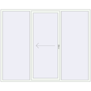 PATIO DOOR REHAU SYNEGO 2600x2100 mm RAL 9016 Traffic white two-sided