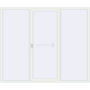 PATIO DOOR REHAU SYNEGO 2600x2200 mm RAL 9016 Traffic white two-sided