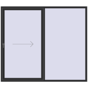 REHAU SYNEGO SLIDE 2300x2005 mm ANTHRACITE_GREY_GLATT two-sided