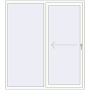 Sliding patio doors 1701x1895 mm PATIO DOOR REHAU BRILLANT DESIGN RAL 9016 Traffic white two-sided