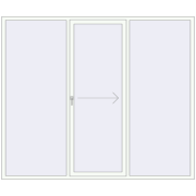 PATIO DOOR REHAU BRILLANT DESIGN 2600x2200 mm RAL 9016 Traffic white two-sided