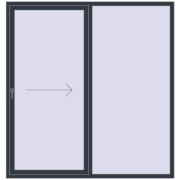 REHAU SYNEGO SLIDE 2000x2100 mm ANTHRACITE_GREY_STRUKTURAL two-sided