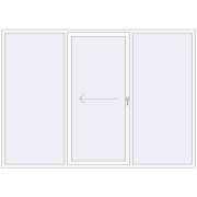 Przesuwane drzwi tarasowe 2800x2000 mm PATIO DOOR REHAU BRILLANT DESIGN RAL 9016 Traffic white dwustronny