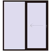 PATIO DOOR REHAU BRILLANT DESIGN 2000x2200 mm BLACK_BROWN two-sided