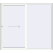 PATIO DOOR REHAU BRILLANT DESIGN 2400x2100 mm RAL 9016 Traffic white two-sided