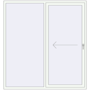 Sliding patio doors 1850x1950 mm PATIO DOOR REHAU BRILLANT DESIGN RAL 9016 Traffic white two-sided