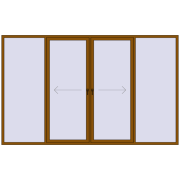 PATIO DOOR REHAU BRILLANT DESIGN 3550x2200 mm GOLDEN OAK two-sided