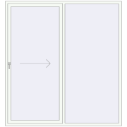 PATIO DOOR REHAU SYNEGO 2100x2250 mm RAL 9016 Traffic white two-sided