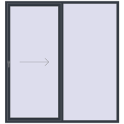 PATIO DOOR REHAU BRILLANT DESIGN 2160x2300 mm ANTHRACITE_GREY_STRUKTURAL two-sided