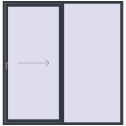PATIO DOOR REHAU BRILLANT DESIGN 2150x2200 mm ANTHRACITE_GREY_STRUKTURAL two-sided