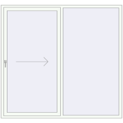 PATIO DOOR REHAU BRILLANT DESIGN 2070x1940 mm RAL 9016 Traffic white two-sided