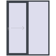 Przesuwane drzwi tarasowe 1800x2300 mm PATIO DOOR REHAU SYNEGO ANTHRACITE_GREY_STRUKTURAL dwustronny