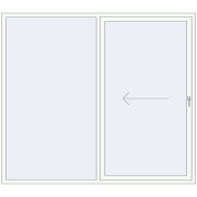 Sliding patio doors 2250x2070 mm REHAU SYNEGO SLIDE RAL 9016 Traffic white two-sided