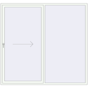 PATIO DOOR REHAU SYNEGO 2335x2200 mm RAL 9016 Traffic white two-sided