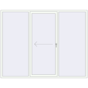 Sliding patio doors 2600x2040 mm PATIO DOOR REHAU BRILLANT DESIGN RAL 9016 Traffic white two-sided