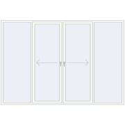 Przesuwane drzwi tarasowe 3200x2210 mm PATIO DOOR REHAU BRILLANT DESIGN RAL 9016 Traffic white dwustronny