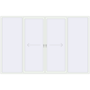 PATIO DOOR REHAU SYNEGO 3700x2400 mm RAL 9016 Traffic white two-sided